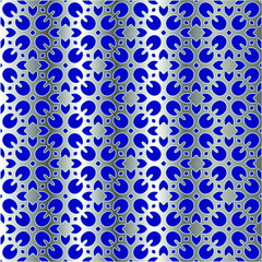 metal pattern on a blue background.  pattern for fabric, wallpaper, packaging. 

Decorative print.
