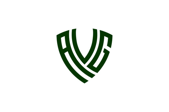 AVG creative letter shield logo design vector icon illustration