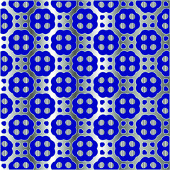 metal pattern on a blue background. 