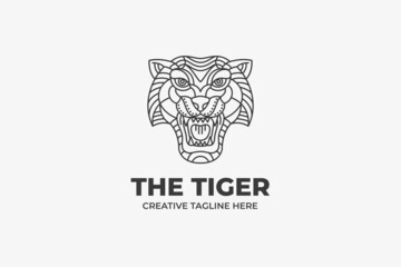 Black and White Tiger Head Logo
