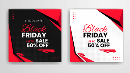Black Friday sale banner design, Black Friday social media post design template