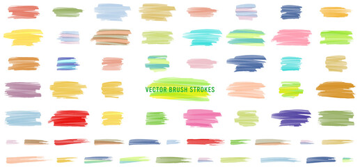 hand drawn watercolor brush strokes background set