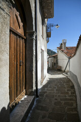 A street in the historic center of Castelsaraceno, a old town in the Basilicata region, Italy.	