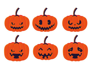 set of pumpkins