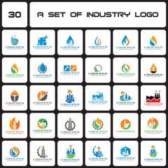 a set of industry logo , a set of engineering logo