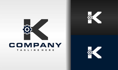 letter K gear logo