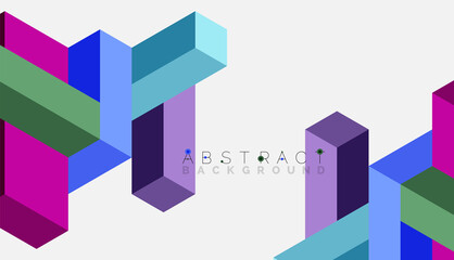 Abstract background. 3d cubes, cubic elements and blocks. Techno or business concept for wallpaper, banner, background, landing page