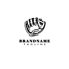 Fototapeta premium baseball gloves logo cartoon icon design template isolated black vector illustration