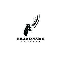 military knifes logo icon design template isolated black vector illustration