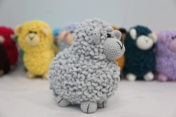 wool embroidered colorful model sheep
