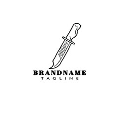 military knifes logo cartoon icon design template isolated black simple illustration