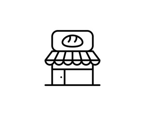 Bakery shop elements icons set