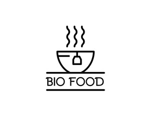 Meals baverage logo line style vector illustration