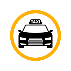 Taxi car icon isolated on white background 