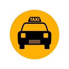 Taxi car icon isolated on white background 