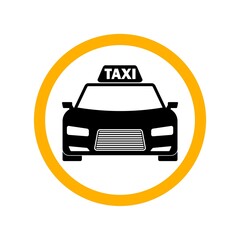 Taxi car icon isolated on white background 