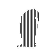 penguin black barcode line icon vector on white background.