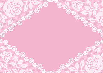 アンティークな花模様のレースリボンを使ったデザイン素材