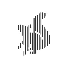 squirrel black barcode line icon vector on white background.