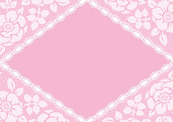 アンティークな花模様のレースリボンを使ったデザイン素材