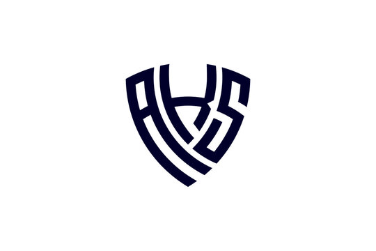 AKS creative letter shield logo design vector icon illustration