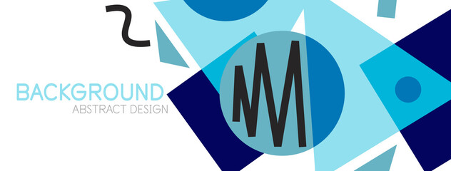 Abstract background. Blocks, lines, triangles, circles composition. Techno or business concept for wallpaper, banner, background, landing page