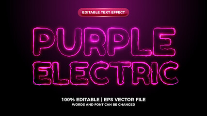 purple elictric wave editable text effect