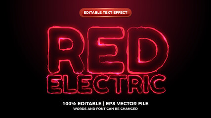 red elictric wave editable text effect