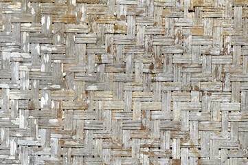 Old woven bamboo wall background texture