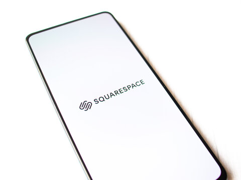 Assam, india - January 15, 2020 : Squarespace logo on phone screen stock image.