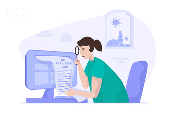 A woman looking for job online on website