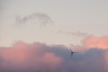Windmill in clouds