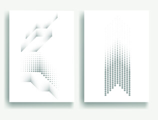 Modern minimal posters .Linear halftone dots Design .elements for your design. vector illustration