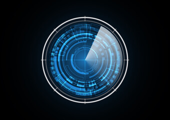 Technology abstract future radar security circle background vector