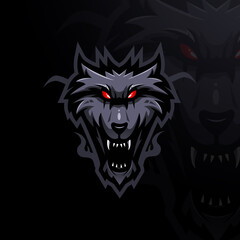 Wolf mascot logo design vector with modern illustration concept style for badge, emblem and t shirt printing. Angry wolf illustration for gaming, sport and team