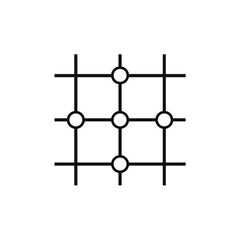 several related lines form like a fence with a circle inside