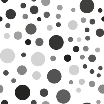 Seamless pattern with black dots on white. Vector