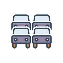 Color illustration icon for traffic transportation