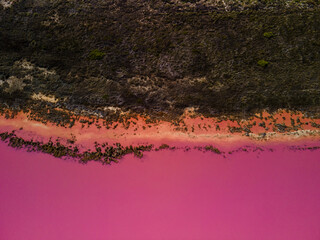Throw pillow Hutt Lagoon Pink Lake, Western Australia.