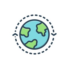 Color illustration icon for around 