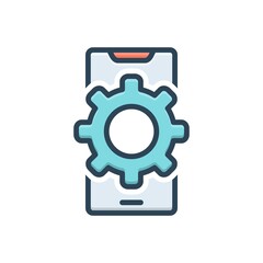 Color illustration icon for function