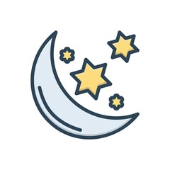 Color illustration icon for muslim