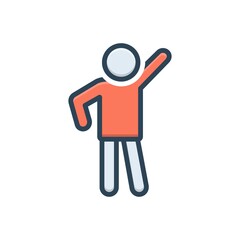 Color illustration icon for pose modern