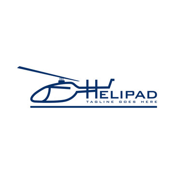 air transport helicopter illustration logo design