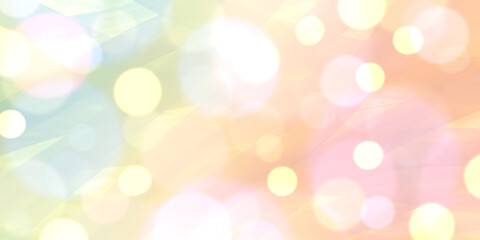 Obraz premium イルミネーション風背景）ボケライトの虹色抽象イラスト バナー グラデーション 幻想的 カラフル