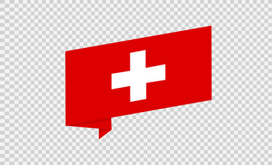Fototapeta premium Waving flag of Switzerland isolated on png or transparent background,Symbol Switzerland,template for banner,card,advertising ,promote, vector illustration top gold medal sport winner country