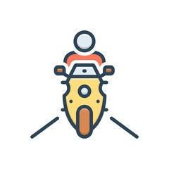 Color illustration icon for ride