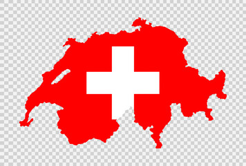Switzerland flag on map isolated  on png or transparent  background,Symbol of Switzerland,template for banner,advertising, commercial,vector illustration, top gold medal sport winner country - obrazy, fototapety, plakaty