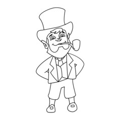 Leprechaun Fantasy Creature Line Art 