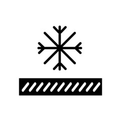 Thermal underwear glyph icon. Snowproof material. Thermal insulated fabric feature